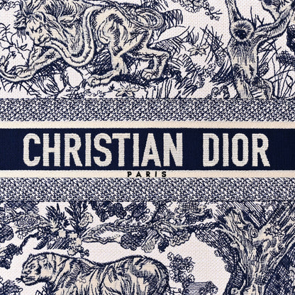 Christian Dior Canvas Embroidered Large Dioriviera Toile De Jouy Book Tote Blue 12 of 13