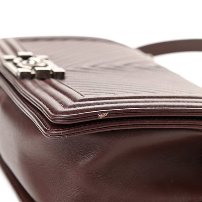 Chanel Calfskin Chevron Quilted Medium Boy Flap Burgundy 17 of 17