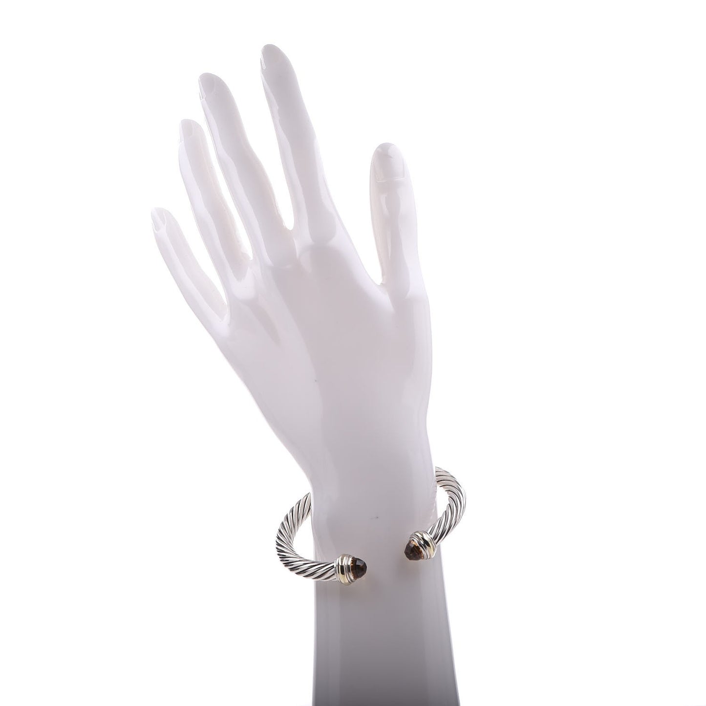 Sterling Silver 14K Yellow Gold Citrine 7mm Cable Classics Bracelet