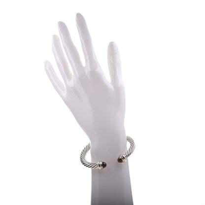 David Yurman Sterling Silver 14K Yellow Gold Citrine 7mm Cable Classics Bracelet 2 of 6
