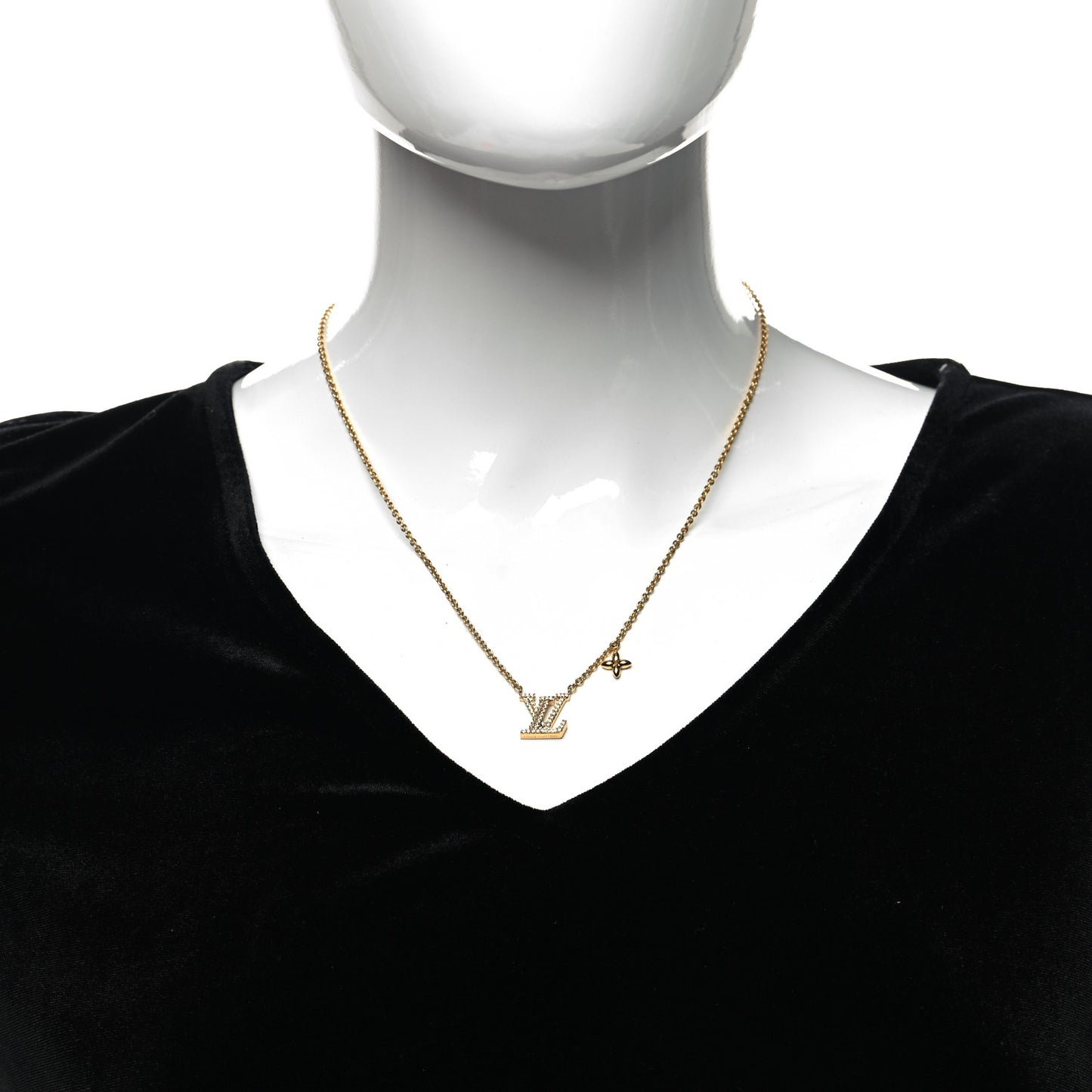 Metal Crystal LV Iconic Necklace Gold