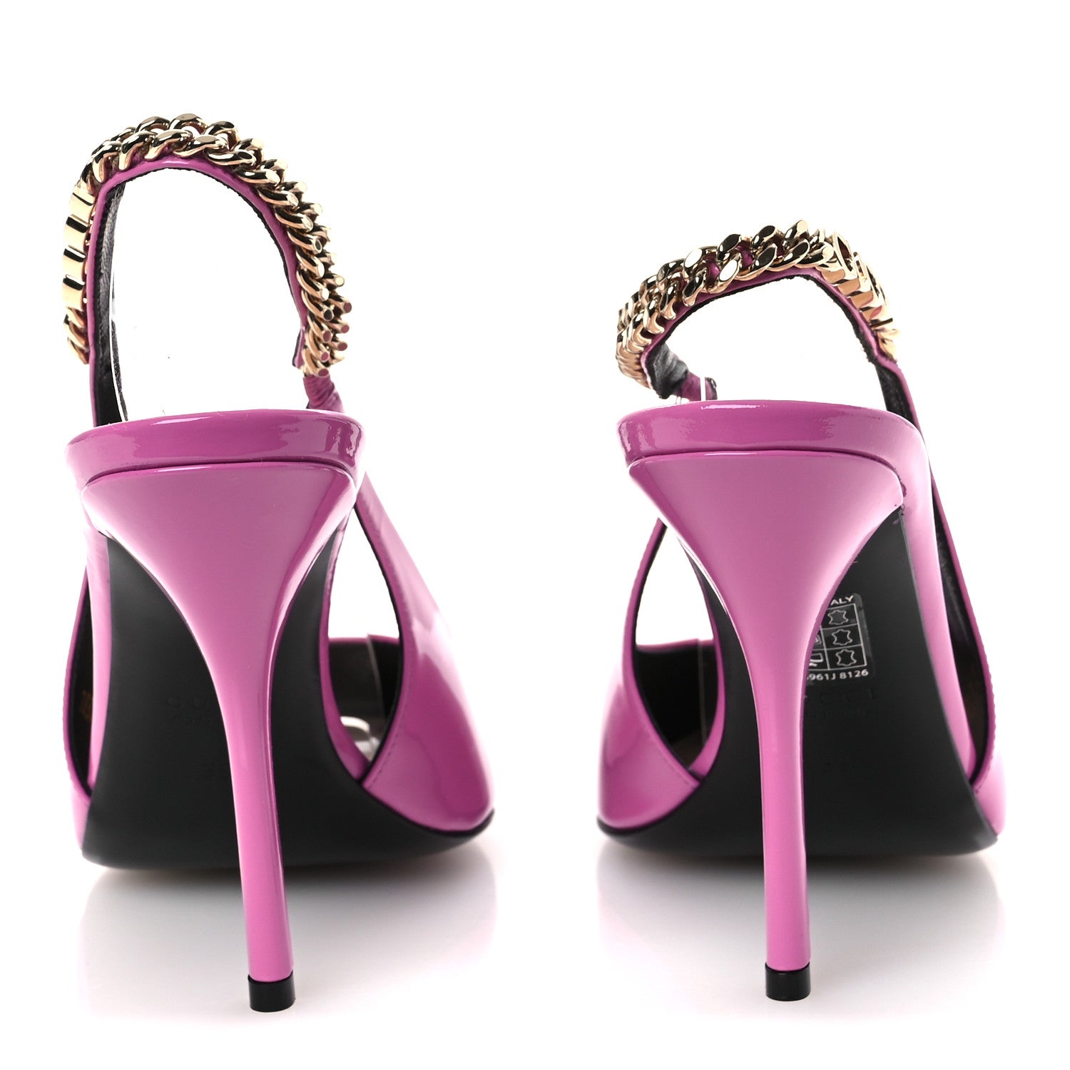 Gucci Vernice Crystal Nappa Charlotte Signoria 105 Slingback Pumps 39 Libre Pink 6 of 13