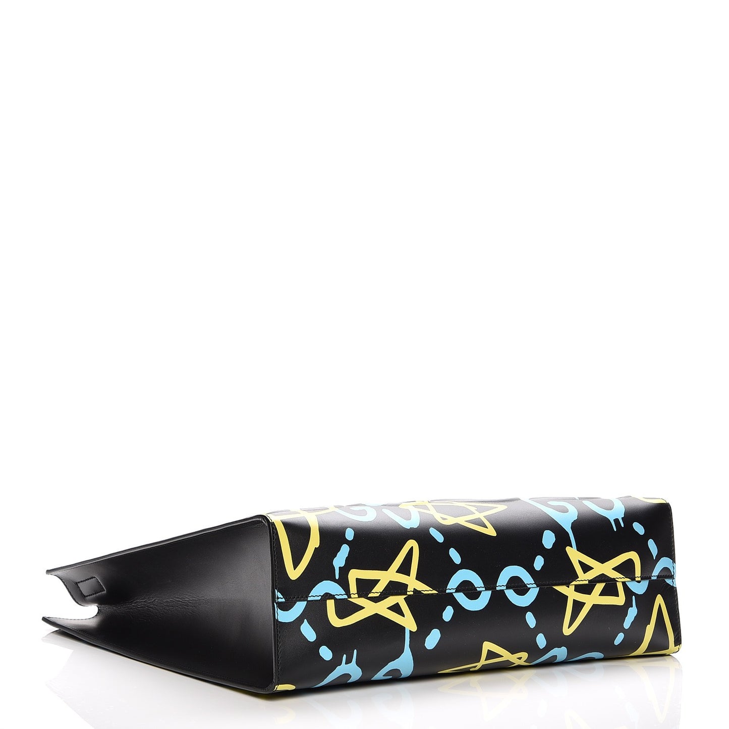 Calfskin GucciGhost Medium XL Tote Black New Acquamarine