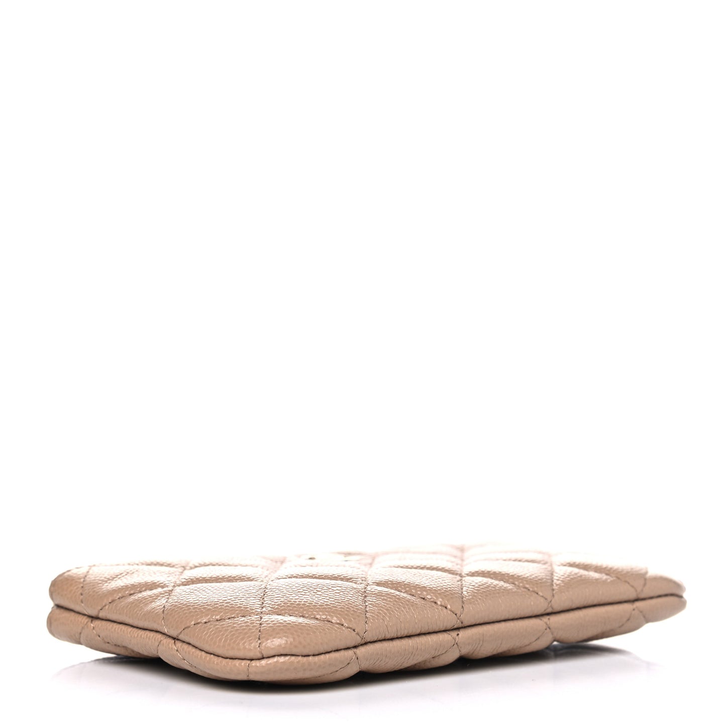 Caviar Quilted Small Cosmetic Case Beige