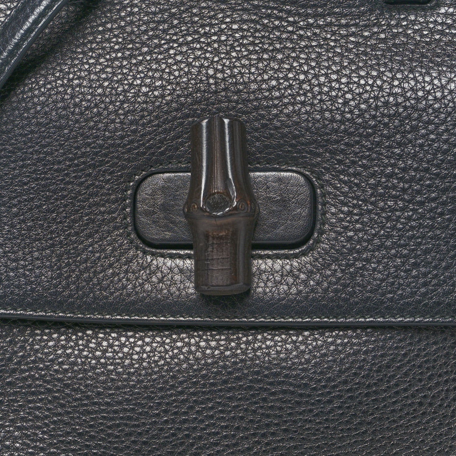 Gucci Cellarius Calfskin Medium Bamboo Daily Top Handle Bag Black 7 of 9