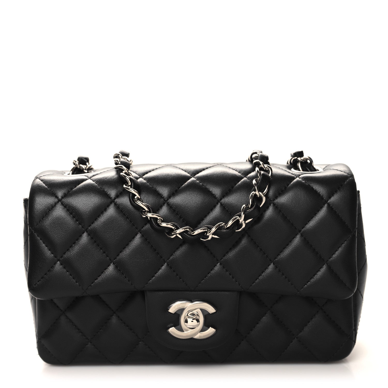 Chanel Lambskin Quilted Mini Rectangular Flap Black 1 of 11