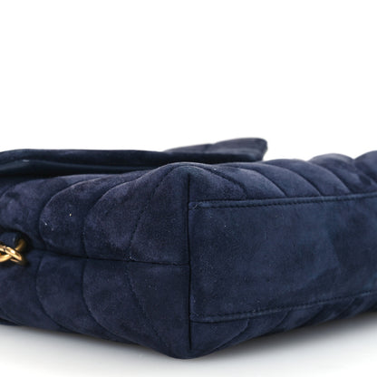 Saint Laurent Suede Y Quilted Monogram Toy Loulou Crossbody Bag Navy 10 of 12