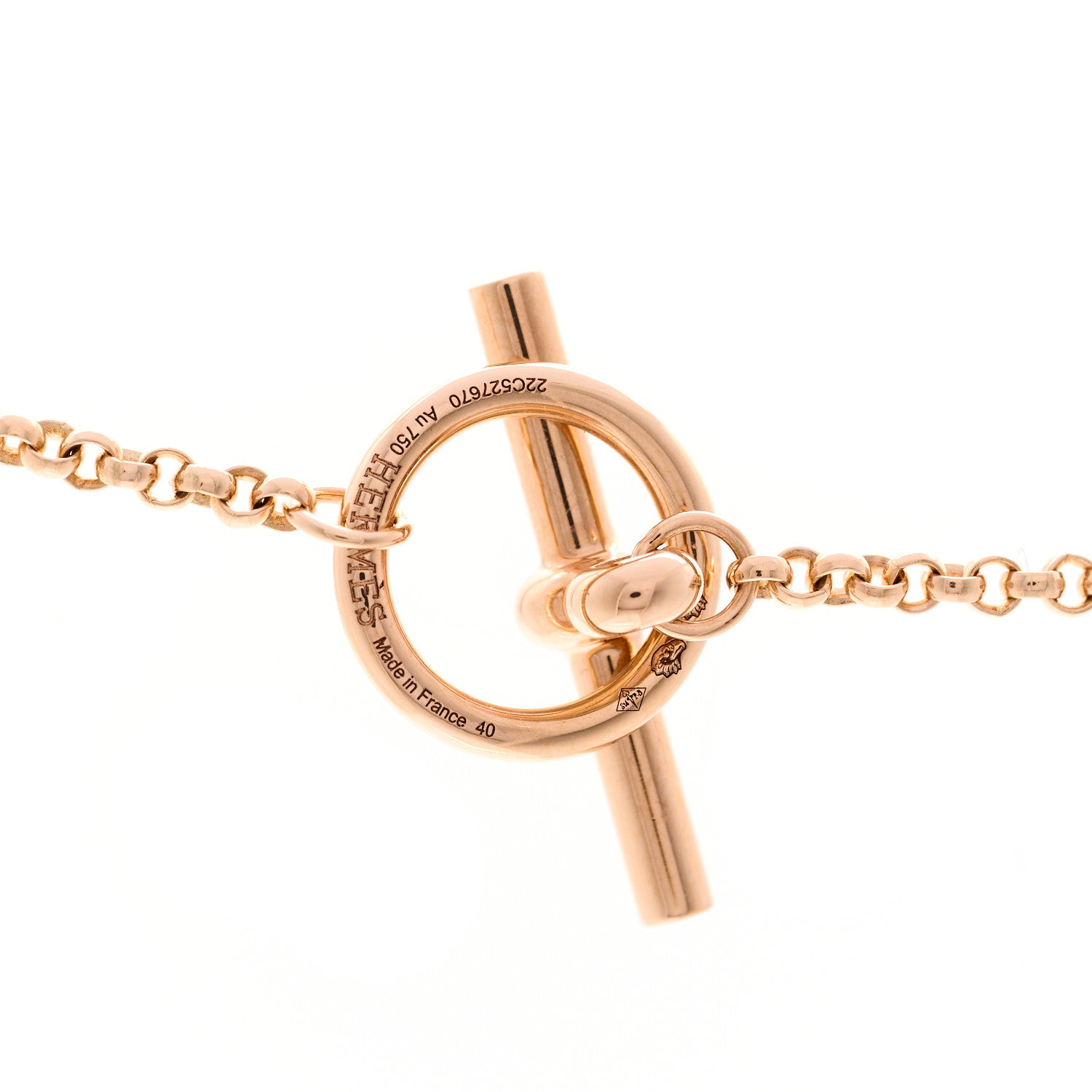 Hermes 18K Rose Gold Clou d'H Multistrand Necklace 4 of 5