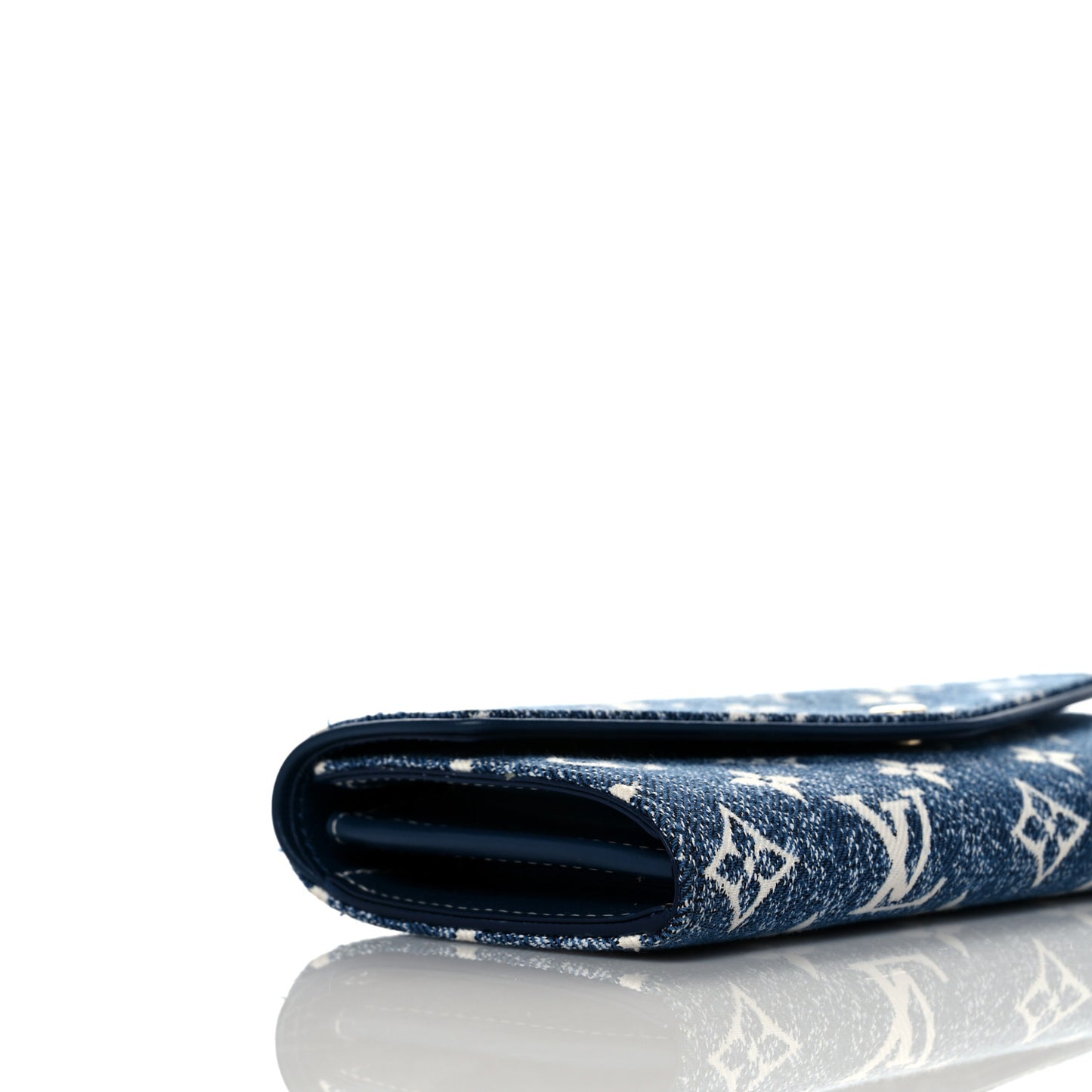 Monogram Jacquard Denim Sarah Wallet Bleu