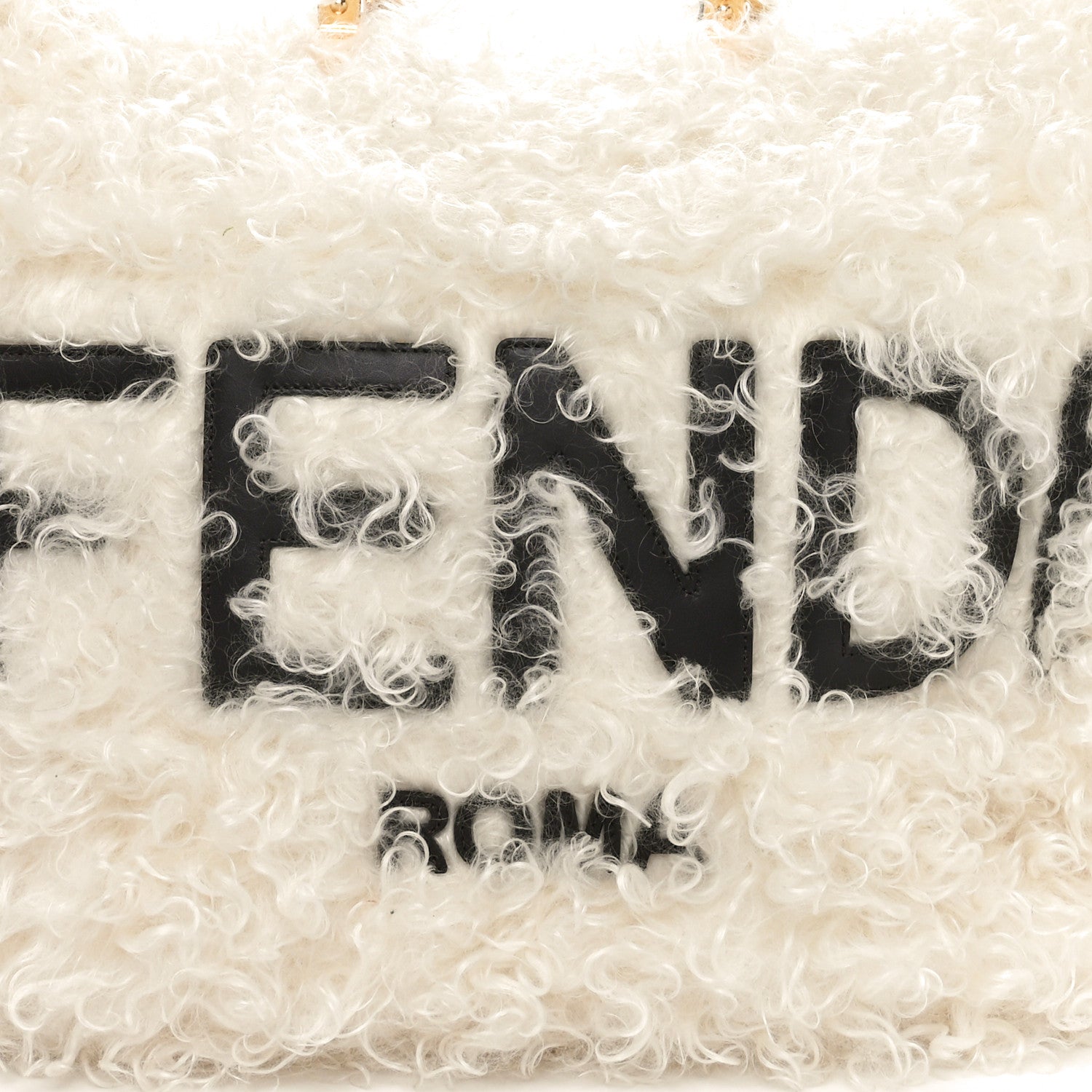 Fendi Mohair Vitello Aura Logo Large Fendi Sunshine Shopper Tote