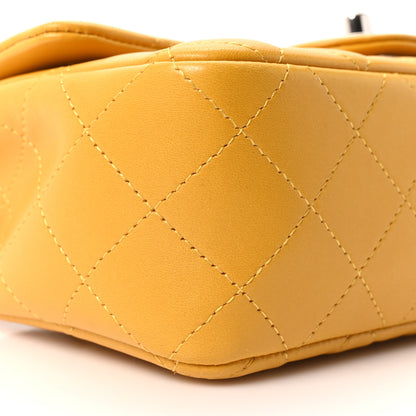 Chanel Lambskin Quilted Mini Rectangular Flap Yellow 9 of 10