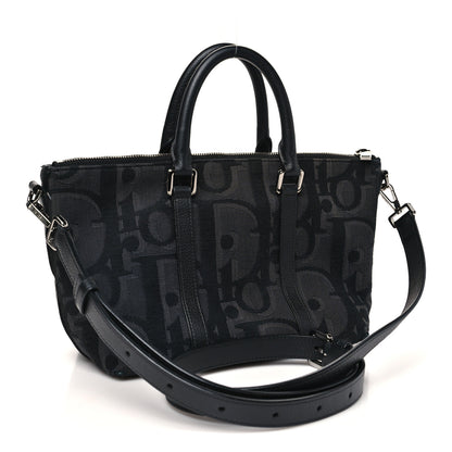Christian Dior Maxi Oblique Jacquard Weekender 25 Black 3 of 12