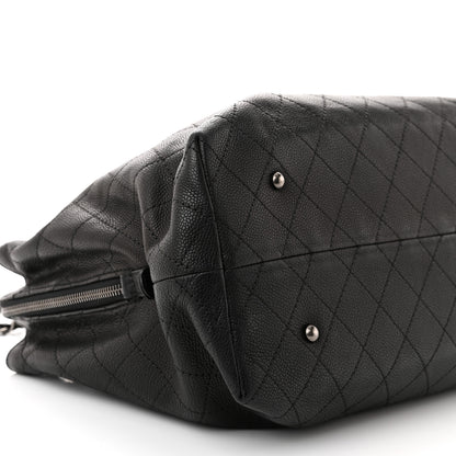 Chanel Grained Vegetal Calfskin Stitched Shopping Tote Black 9 of 10