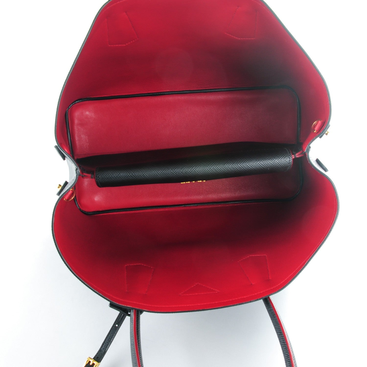 Prada Saffiano Cuir Large Double Bag Nero Black 5 of 8