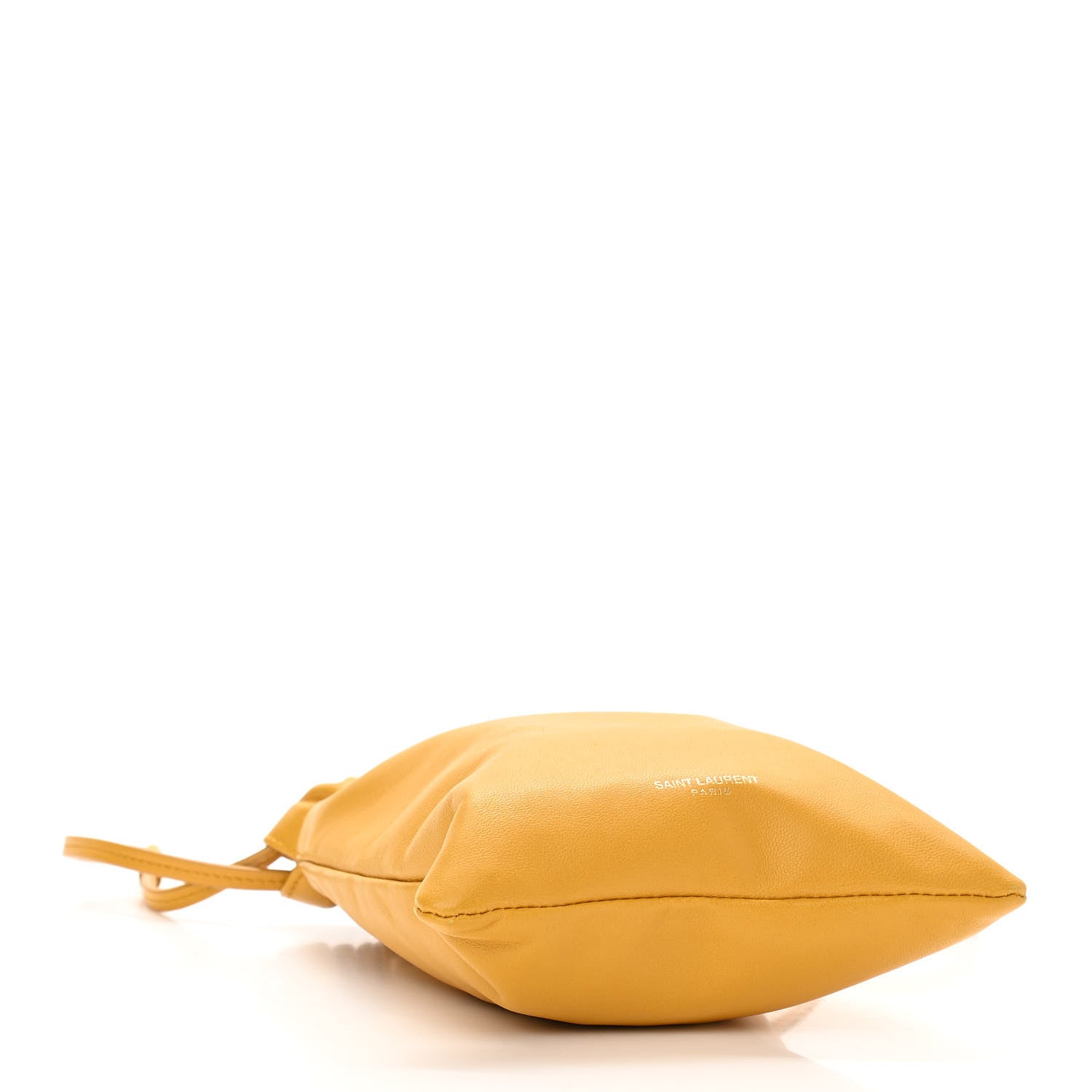 Saint Laurent Lambskin Paris Drawstring Pouch Saffran 4 of 10