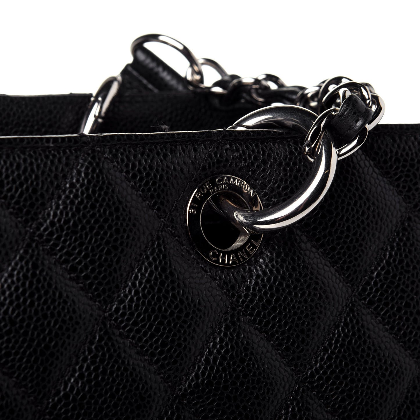 Caviar Quilted Grand Shopping Tote GST Black