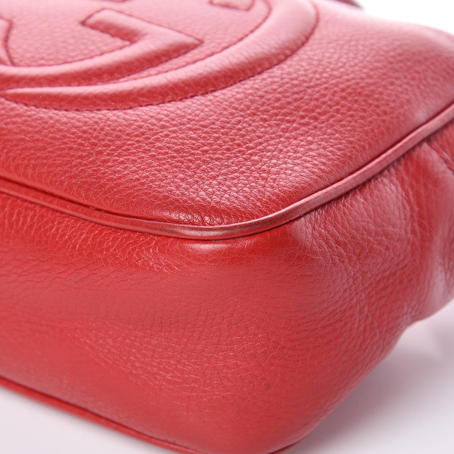 Gucci Pebbled Calfskin Small Soho Disco Bag Tabasco Red 9 of 15