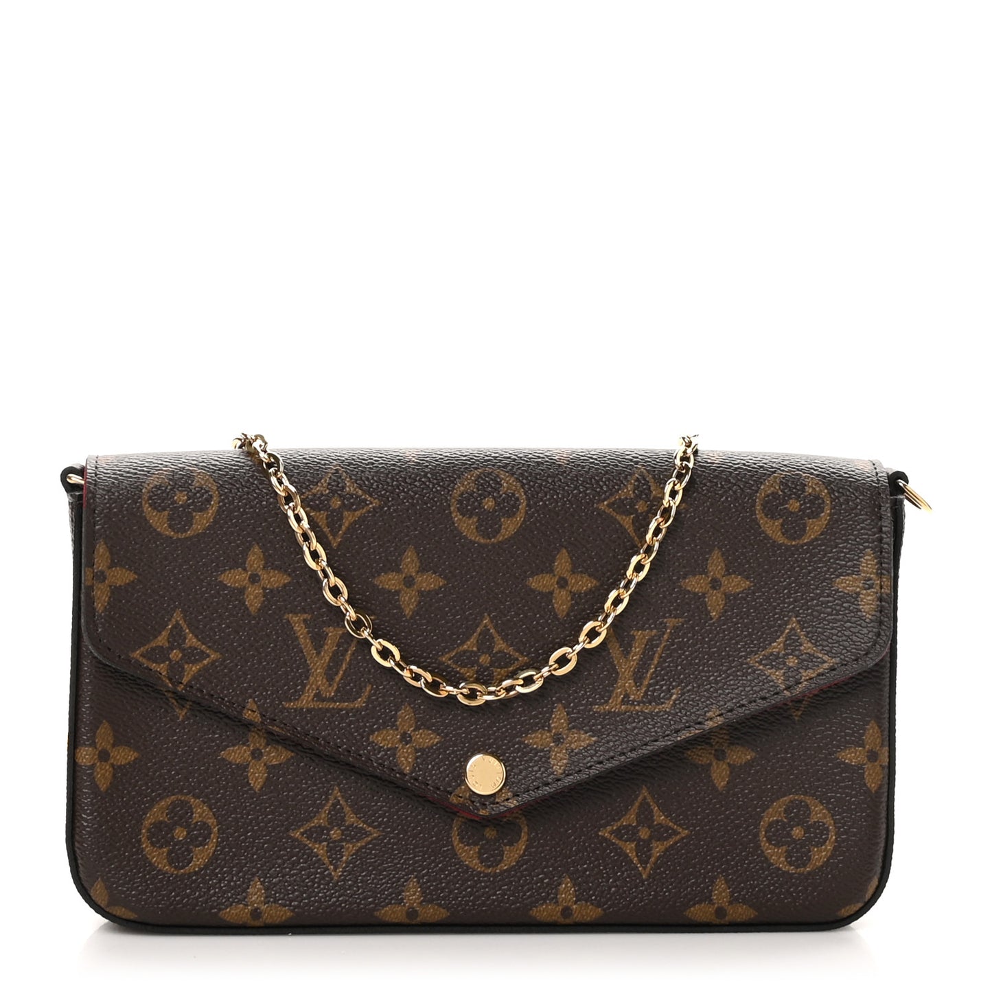 Monogram Pochette Felicie Chain Wallet Fuchsia