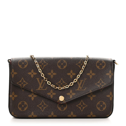 Louis Vuitton Monogram Pochette Felicie Chain Wallet Fuchsia 1 of 10