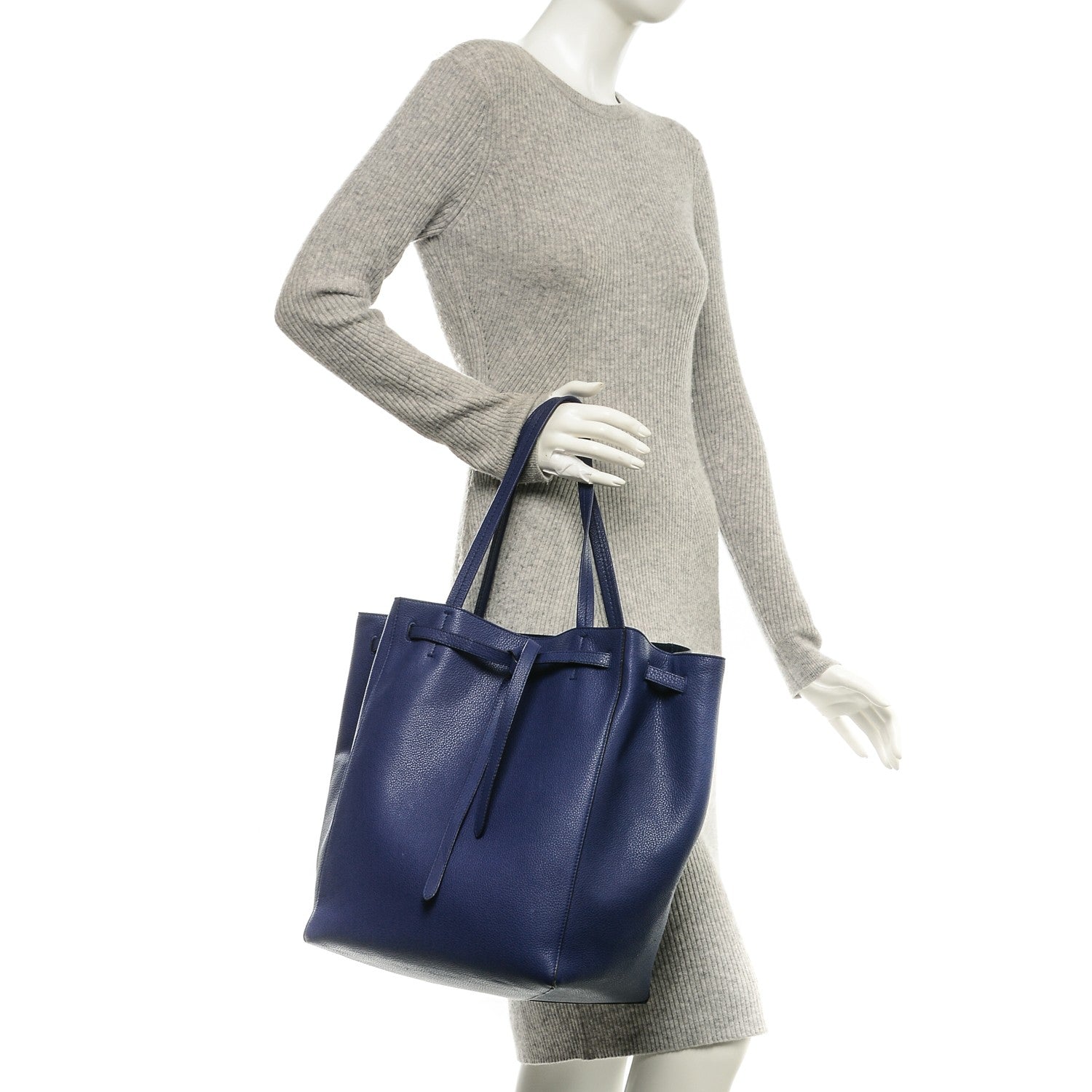 Celine Soft Grained Calfskin Medium Belt Cabas Phantom Indigo 2 of 8