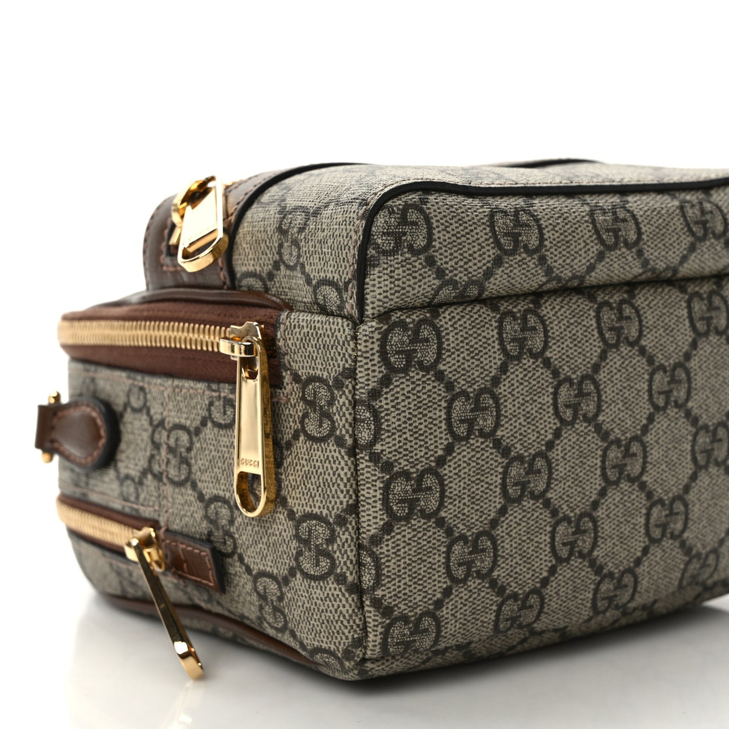 GG Supreme Monogram Azalea Calfskin Retro Interlocking G Multi-Function Bag Beige Ebony Brown Sugar