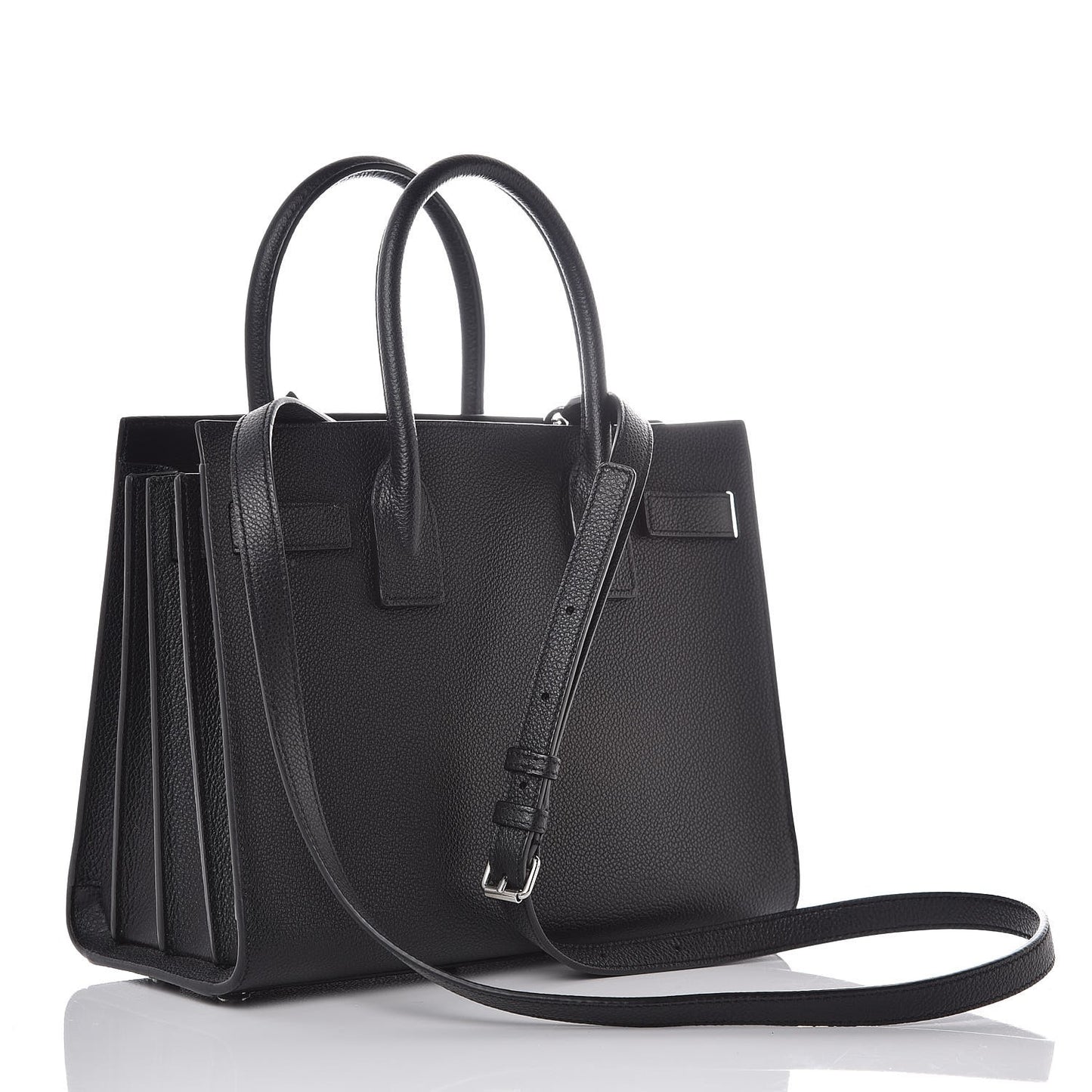 Grained Calfskin Baby Sac De Jour Black