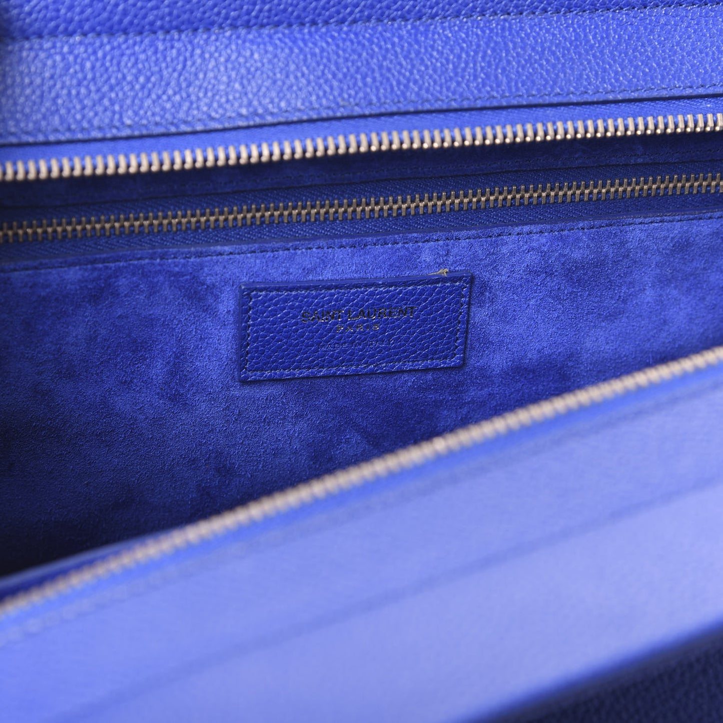 Grained Calfskin Small Cabas Rive Gauche Royal Blue
