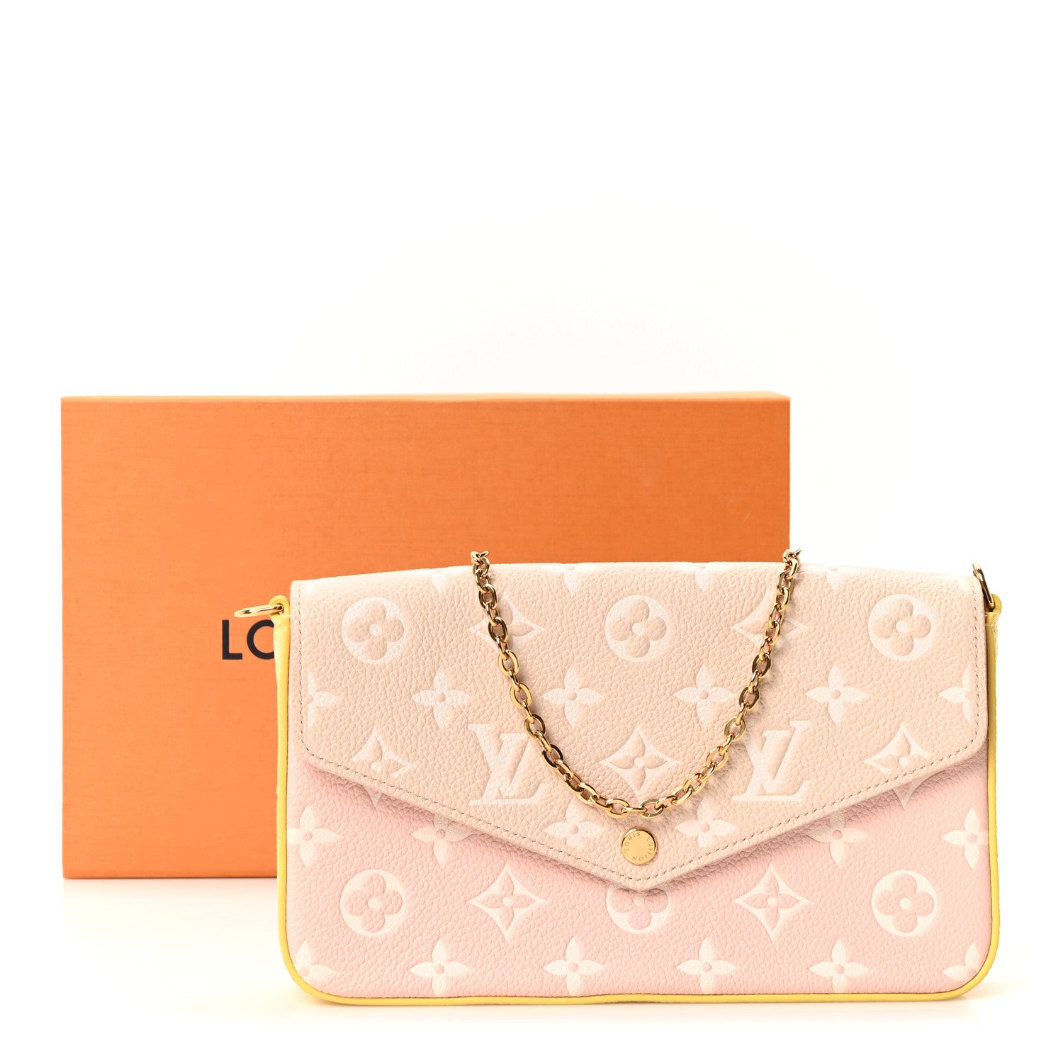 Louis Vuitton Empreinte Spring in the City Felicie Pochette Chain Wallet Pink Beige Yellow 12 of 12