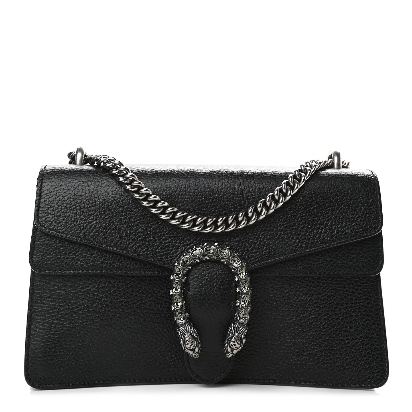 Pebbled Calfskin Small Dionysus Shoulder Bag Black