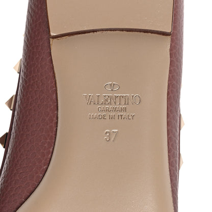 Valentino Garavani Pebbled Calfskin Rockstud Ballerina Flats 37 Dark Nude 6 of 12