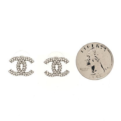 Chanel Crystal CC Earrings Silver 2 of 4