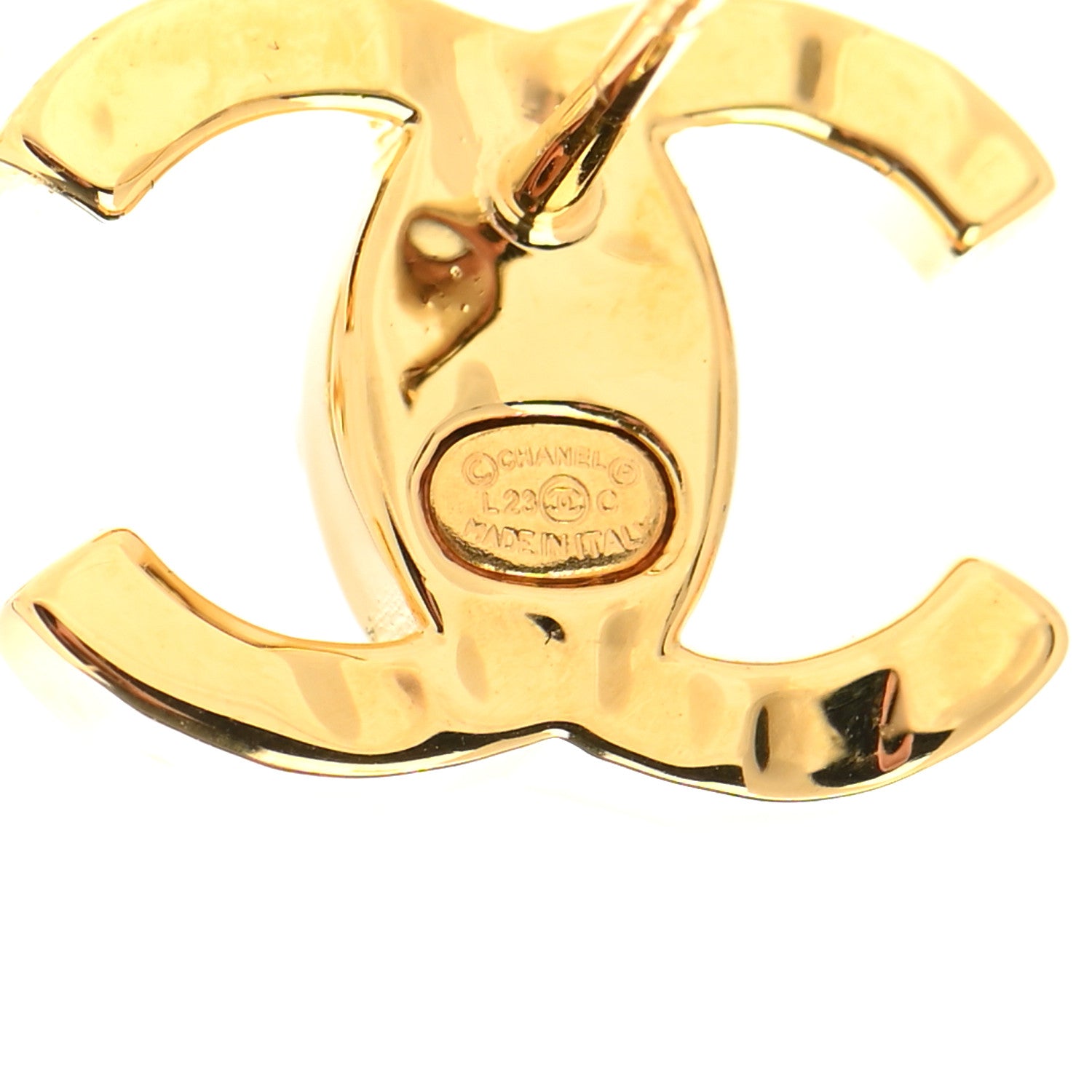 Chanel Metal Crystal CC Marquise Earrings Gold 4 of 5