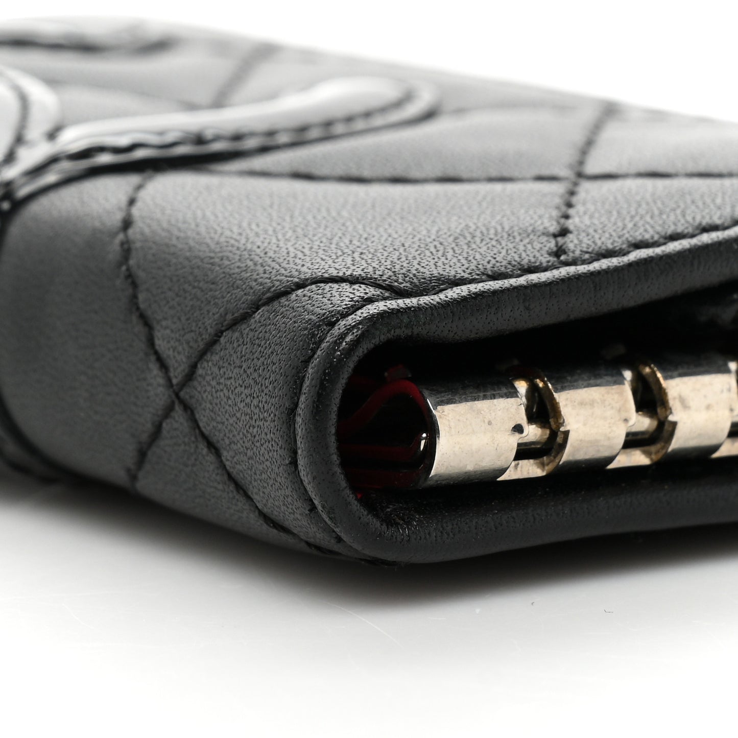 Calfskin Quilted Cambon 6 Key Holder Black