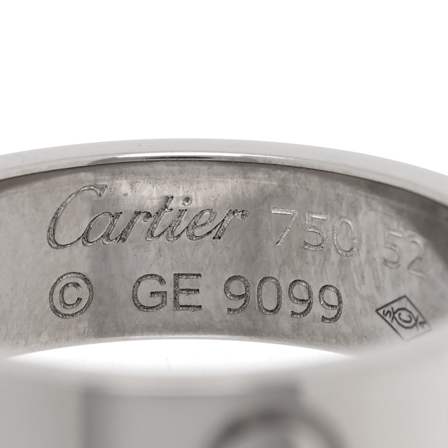 18K White Gold 5.5mm LOVE Ring 52 6