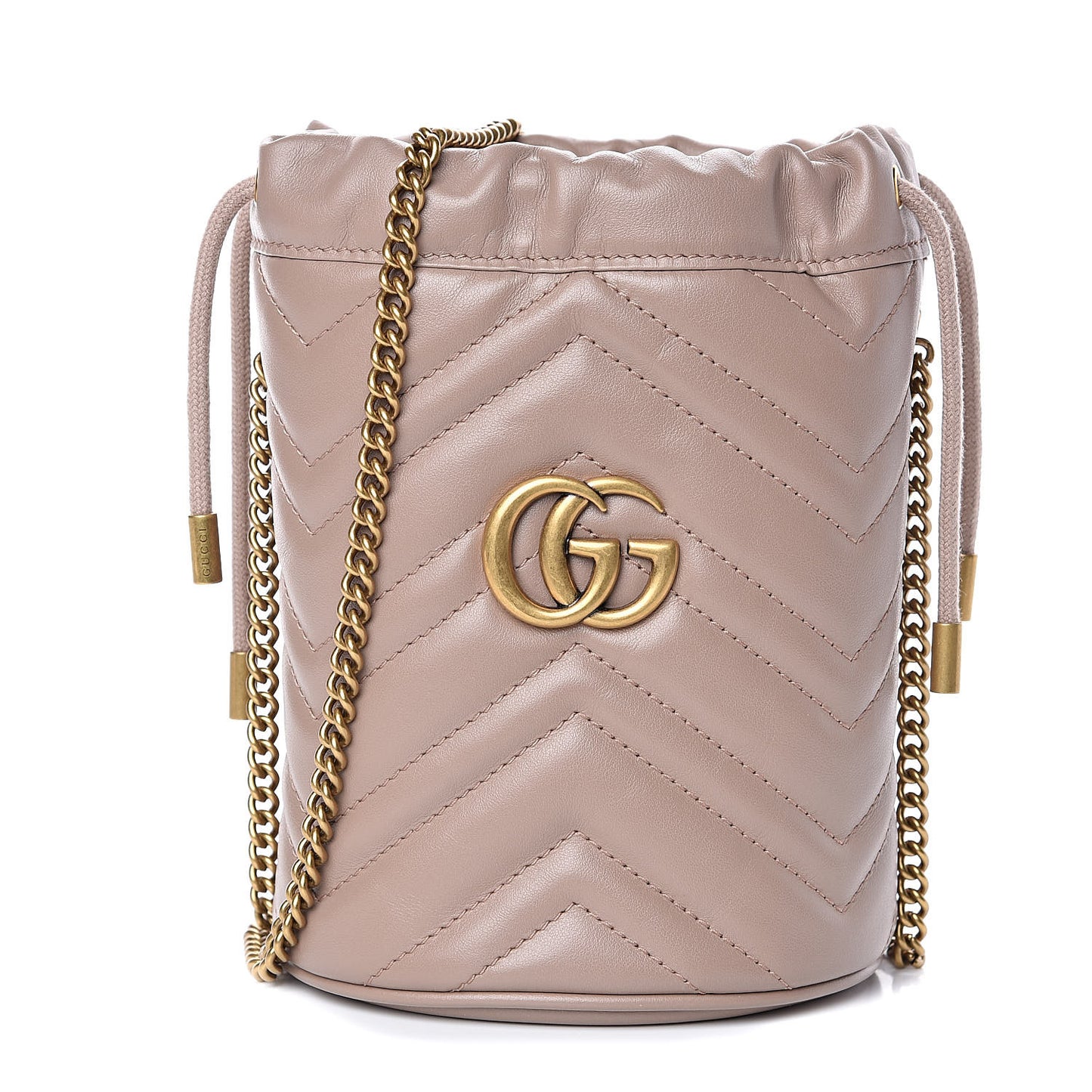 Calfskin Matelasse Mini GG Marmont 2.0 Bucket Bag Porcelain Rose