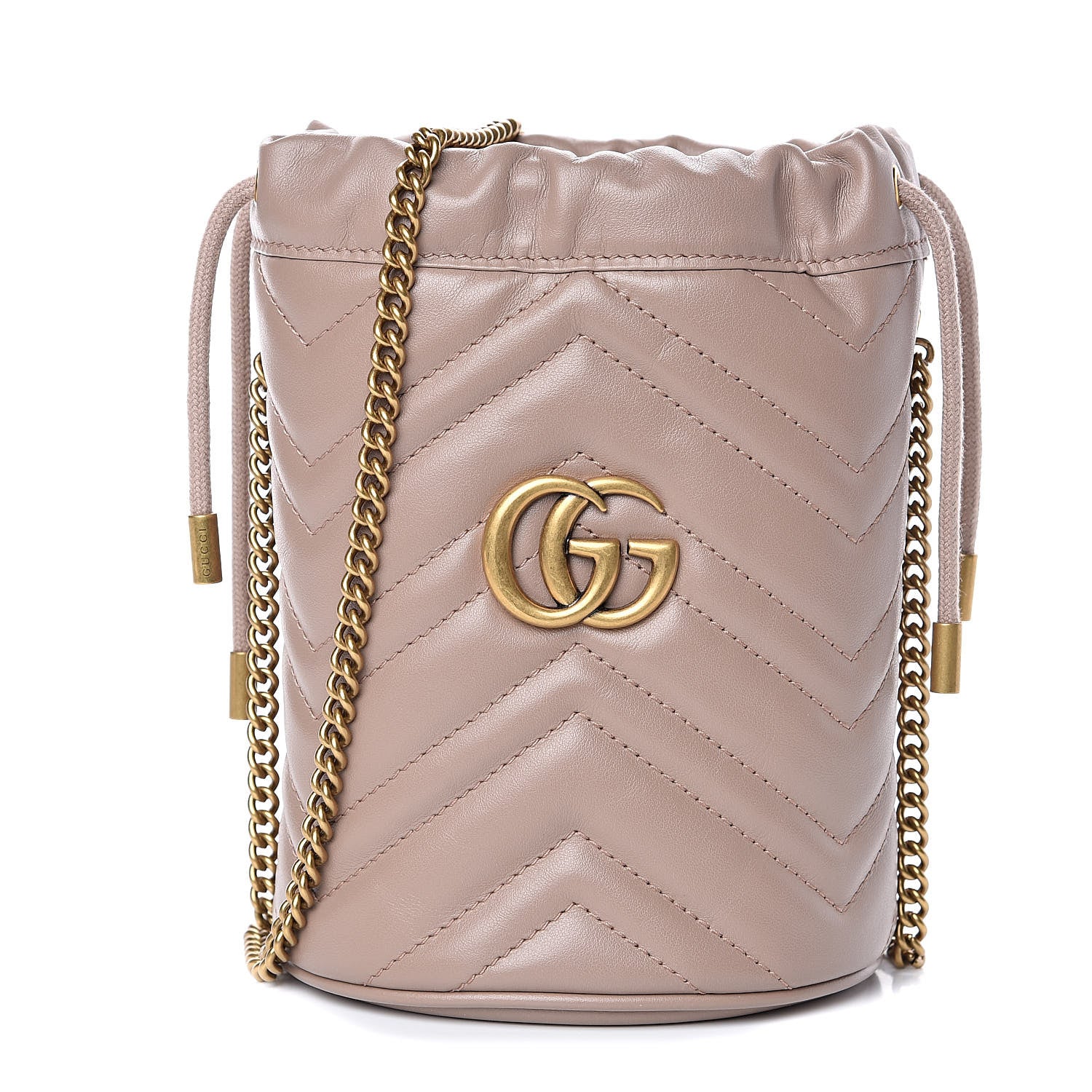 Gucci Calfskin Matelasse Mini GG Marmont 2.0 Bucket Bag Porcelain Rose 1 of 9