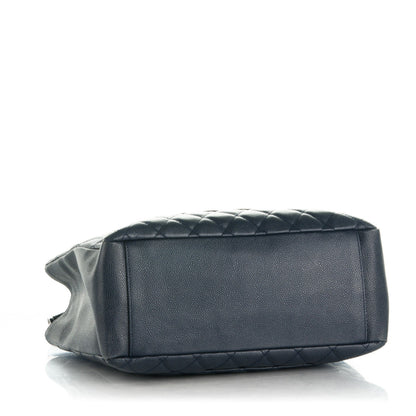 Chanel Caviar Quilted Grand Shopping Tote GST Dark Navy Blue 4 of 8