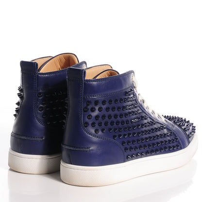 Christian Louboutin Mens Calfskin Louis Spikes Flat Sneakers 42.5 Blue Denim 4 of 8
