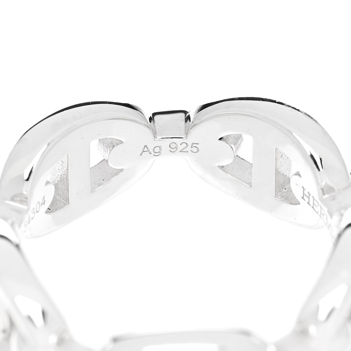 Sterling Silver PM Chaine d'Ancre Enchainee Band Ring 51 5.75