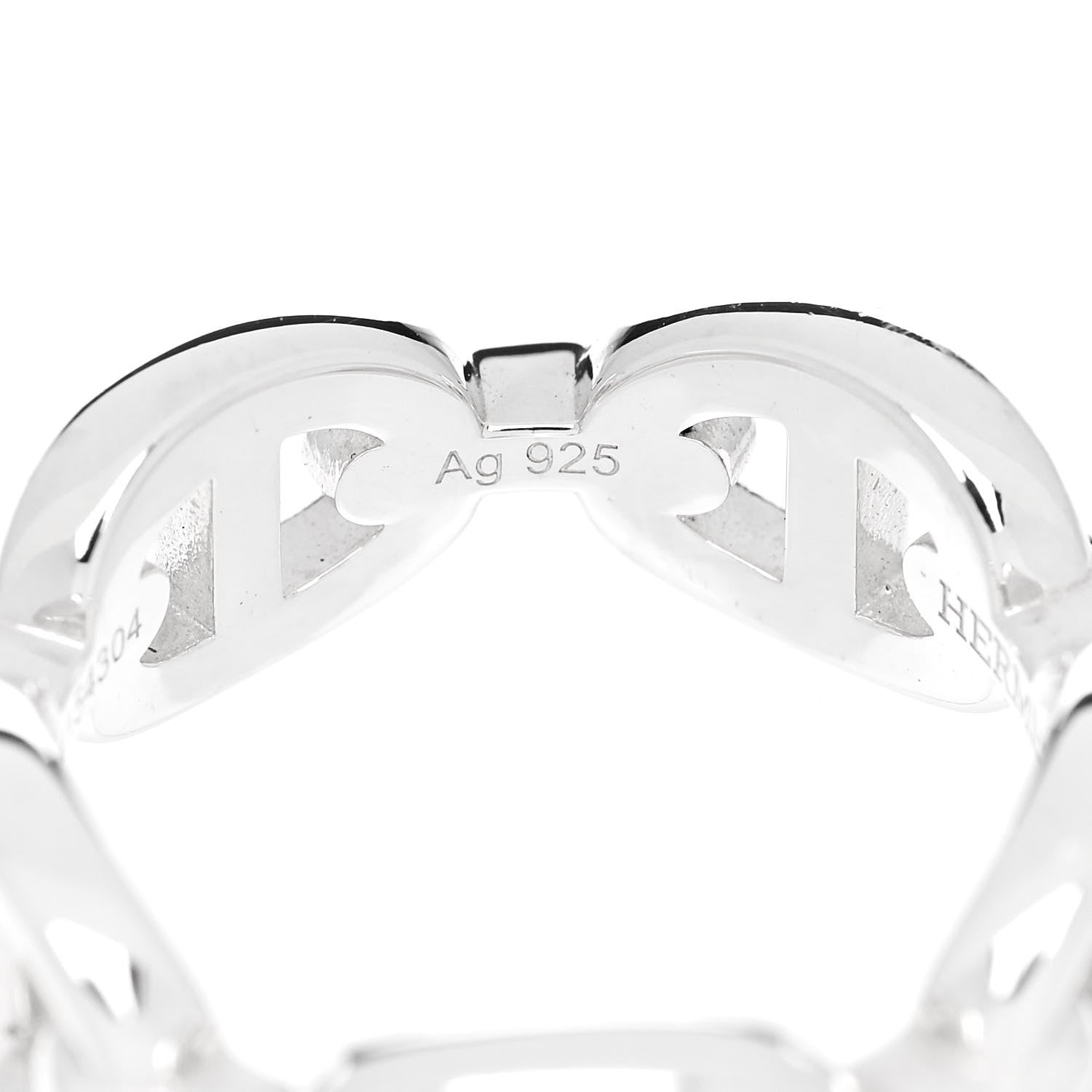 Hermes Sterling Silver PM Chaine d'Ancre Enchainee Band Ring 51 5.75 8 of 9