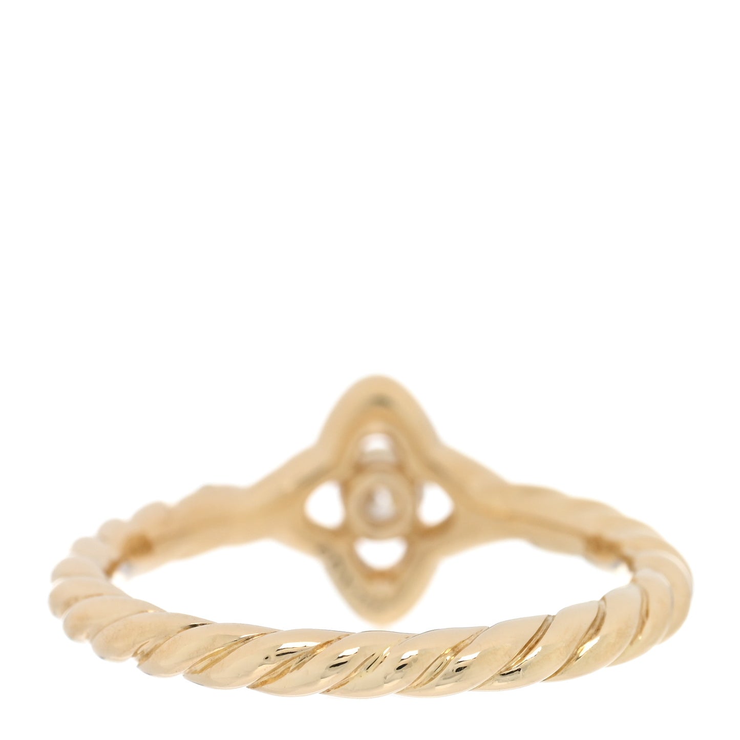18K Yellow Gold Diamond 9mm Venetian Quatrefoil Ring 52 6