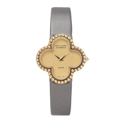 Van Cleef & Arpels 18K Yellow Gold Satin 26mm Alhambra Quartz Watch Gold 1 of 6