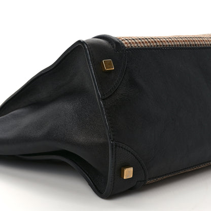 Celine Twill Smooth Calfskin Houndstooth Mini Luggage Dune Black 9 of 12