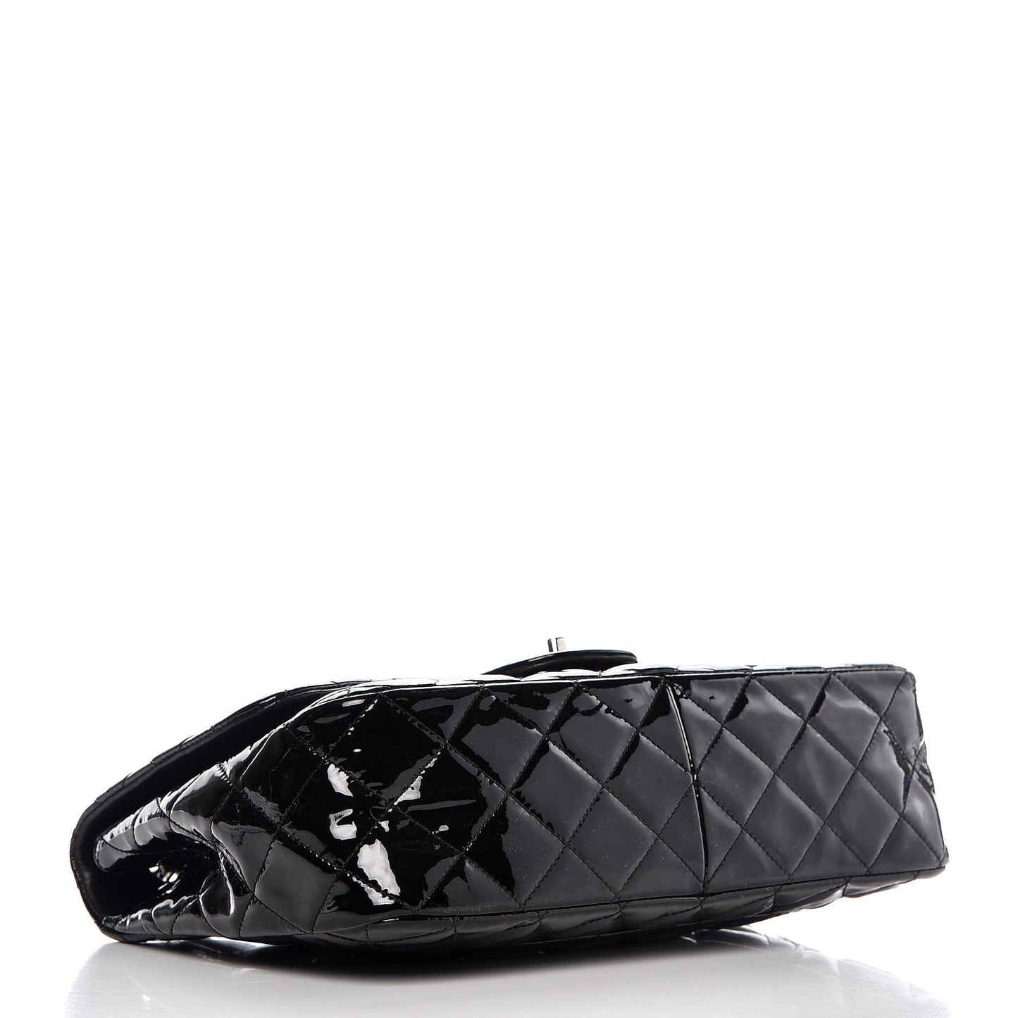 Patent Quilted Jumbo Single Flap Black