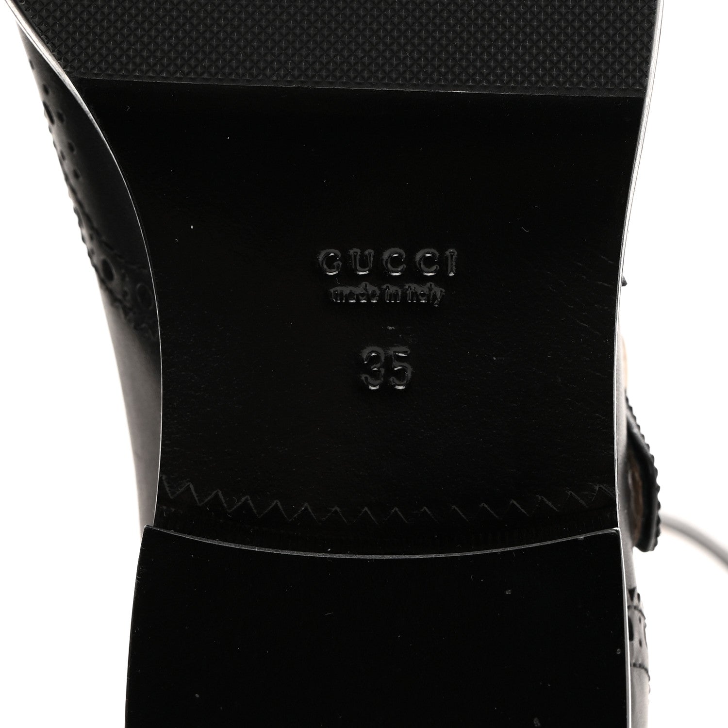 Gucci Calfskin Queercore Brogue Knee High Boots 35 Black 6 of 9
