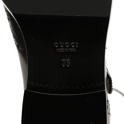 Gucci Calfskin Queercore Brogue Knee High Boots 35 Black 6 of 9