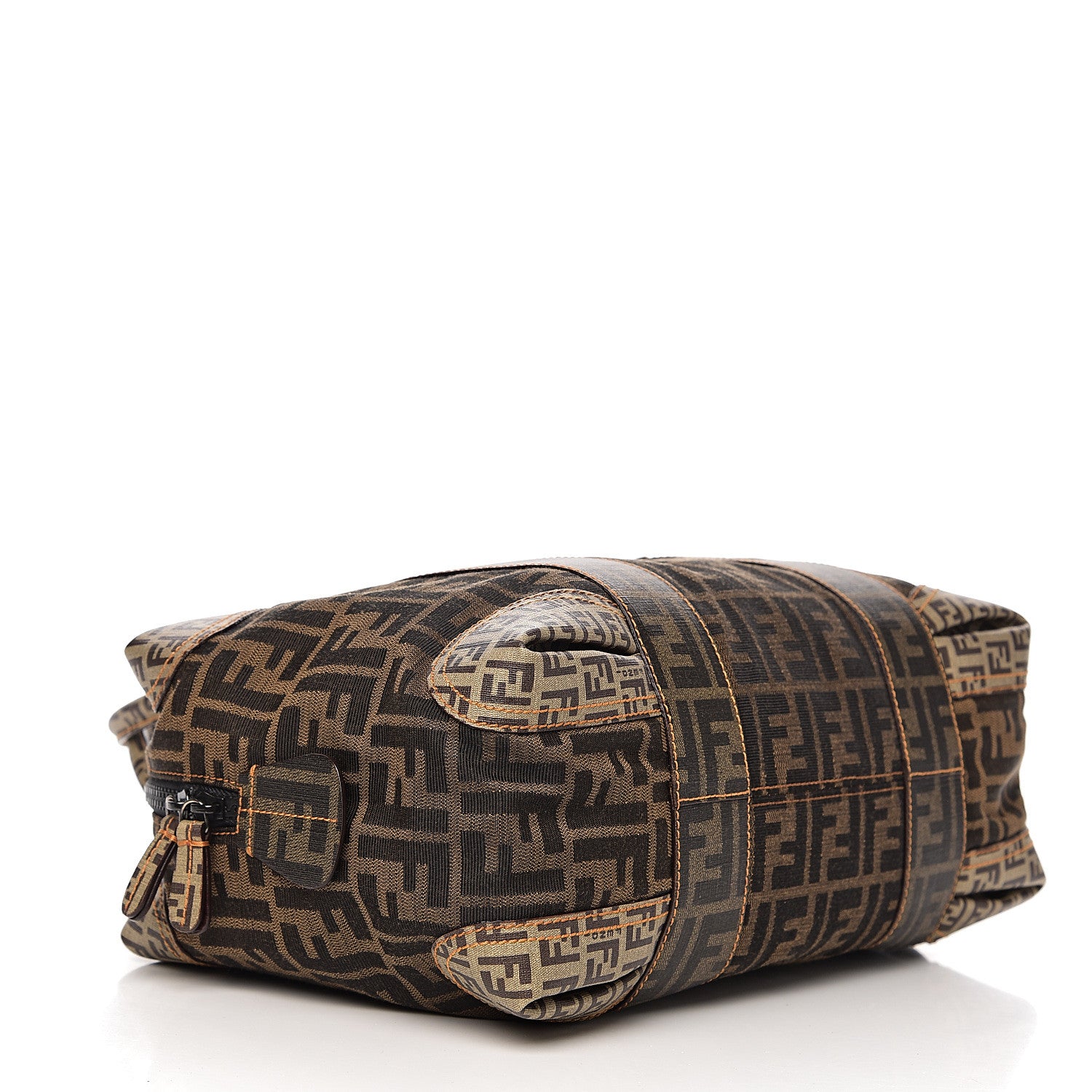 Fendi Zucca Zucchino Mixed Media Boston Tobacco 3 of 10