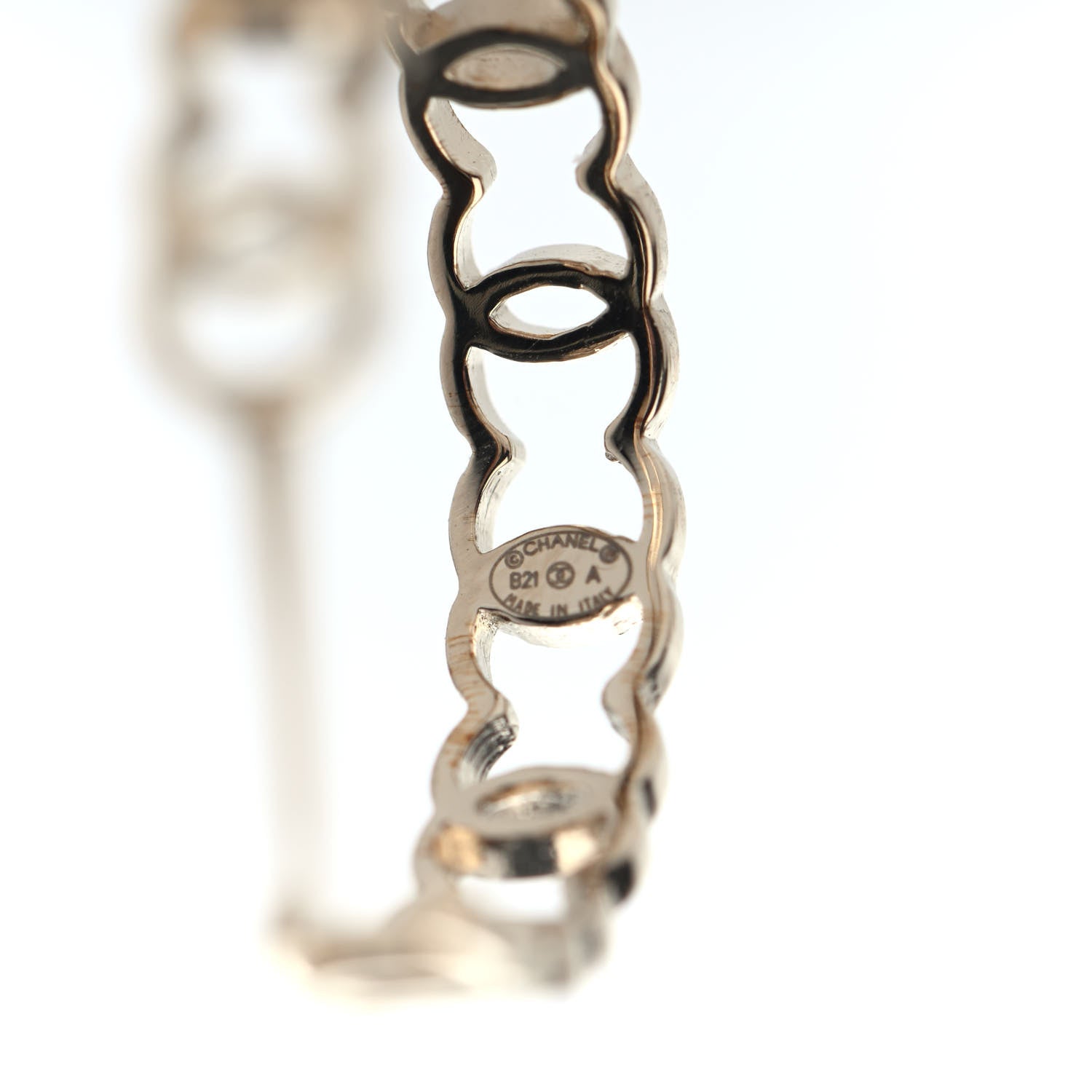 Chanel Metal CC Hoop Earrings Gold 4 of 4