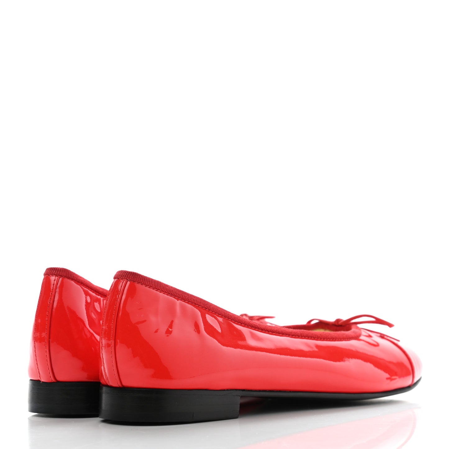 Patent CC Cap Toe Ballerina Flats 36.5 Red