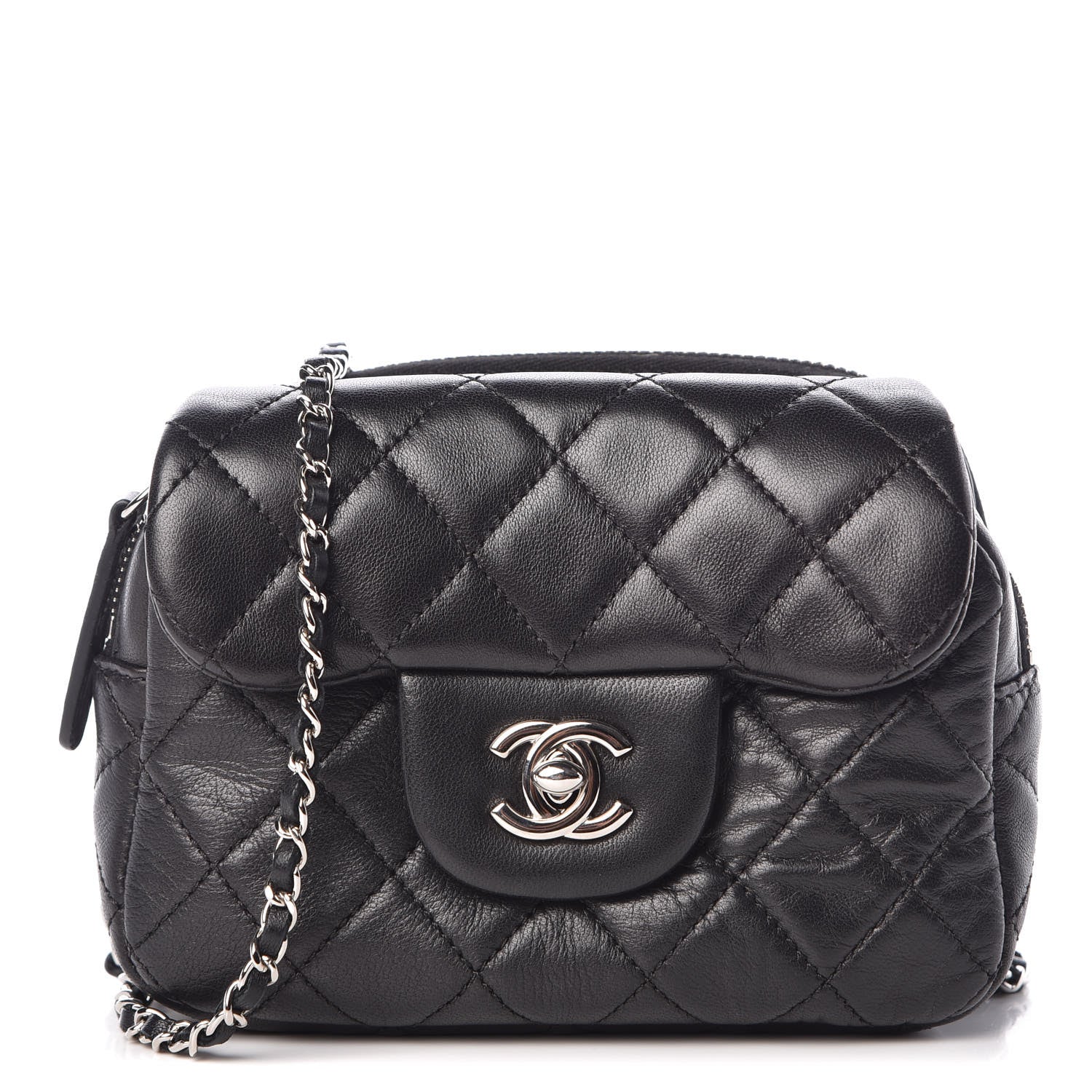 Chanel Lambskin Quilted New Mini Flap Black 1 of 11